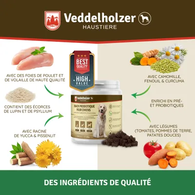 Veddelholzer Probiotiques Chien Friandise Digestive pour Chiens Accessoires