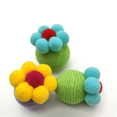 CoolPetGear Jouet pour chat en forme de balle fleurie