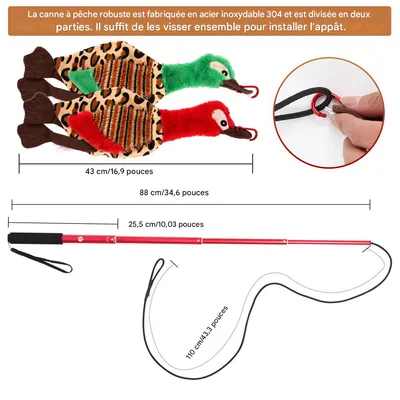 MCBOSON Canne extensible à pêche Teaser pour chat