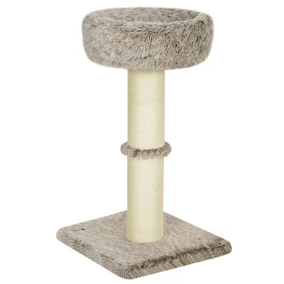 PawHut - Arbre à chat luxe effet fourrure griffoir plateforme panier
