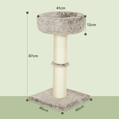 PawHut - Arbre à chat luxe effet fourrure griffoir plateforme panier