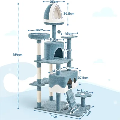 Yaheetech Grand Arbre à Chat Design Océan