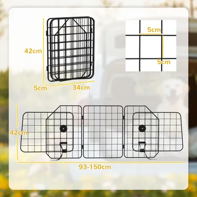 PawHut - Grille Auto Réglable Chien - Noir