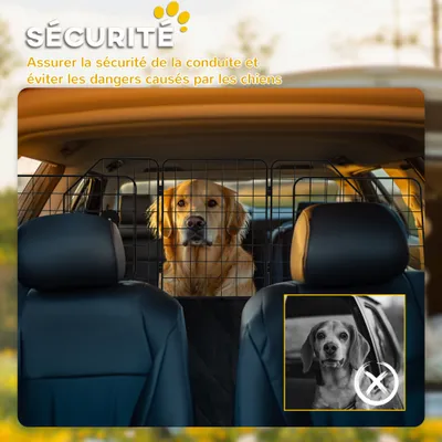 PawHut - Grille Auto Réglable Chien - Noir