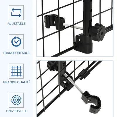 PawHut - Grille Séparation Voiture Réglable H.30 cm - Noir