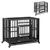 PawHut - cage d'intérieur pliable 3 portes pour chien sur roulettes - noir