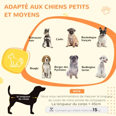 PawHut - cage d'intérieur 1 porte pour chien en bois - blanc naturel