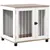 PawHut - cage d'intérieur 1 porte pour chien en bois - blanc naturel