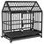 PawHut - grande cage d'intérieur 2 portes pour chien sur roulettes - noir PawHut - grande cage d'intérieur 2 portes pour chien sur roulettes - noir