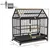 PawHut - grande cage d'intérieur 2 portes pour chien sur roulettes - noir PawHut - grande cage d'intérieur 2 portes pour chien sur roulettes - noir