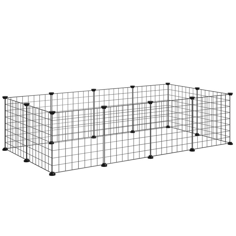 PawHut - parc d'intérieur pour cochon d'Inde cage à lapin - noir