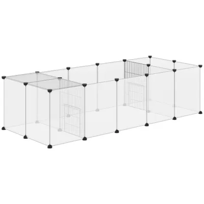 PawHut - enclos modulable 20 panneaux H.45 cm - noir