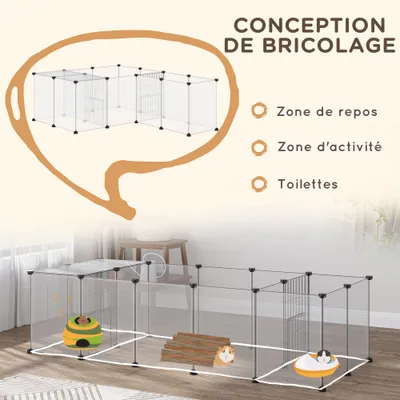 PawHut - enclos modulable 20 panneaux H.45 cm - noir PawHut - enclos modulable 20 panneaux H.45 cm - noir