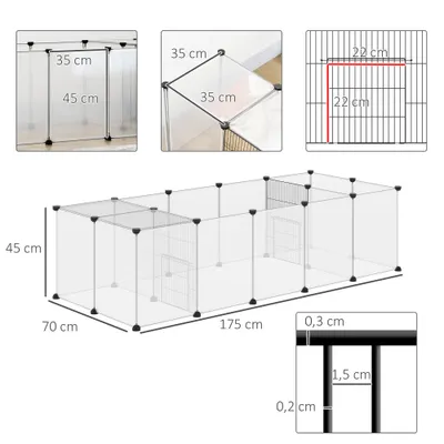 PawHut - enclos modulable 20 panneaux H.45 cm - noir