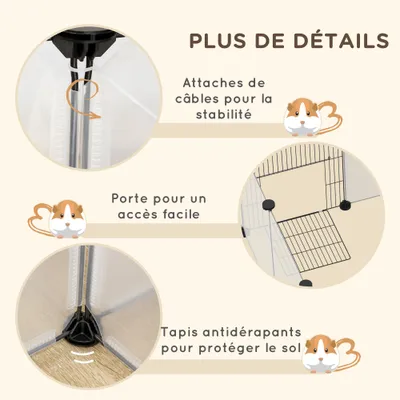 PawHut - enclos modulable 20 panneaux H.45 cm - noir