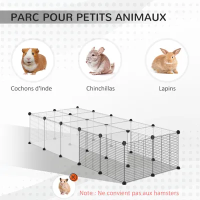 PawHut - Cage modulable pour petits animaux H.70 cm - noir PawHut - Cage modulable pour petits animaux H.70 cm - noir
