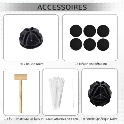 PawHut - Cage modulable pour petits animaux H.70 cm - noir PawHut - Cage modulable pour petits animaux H.70 cm - noir