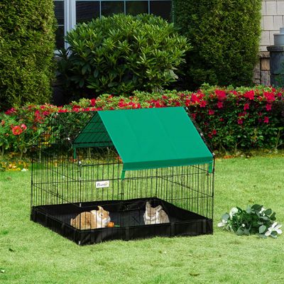 PawHut - Cage enclos rongeur 90L x 75l x 75H cm bâche de sol/toit