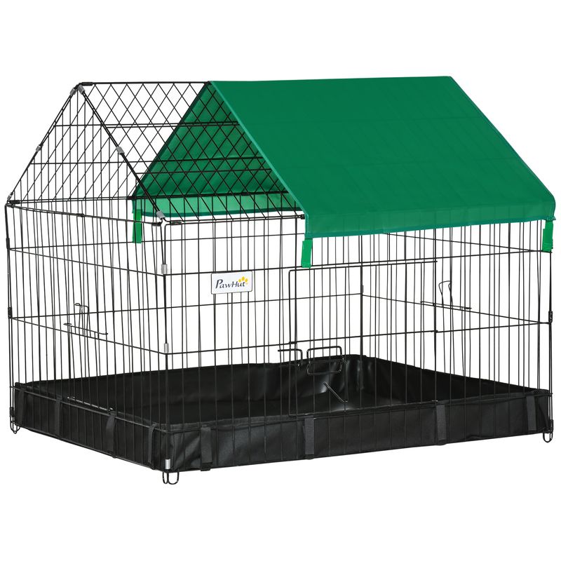 PawHut - Cage parc rongeurs bâche imperméable H.75 cm - vert