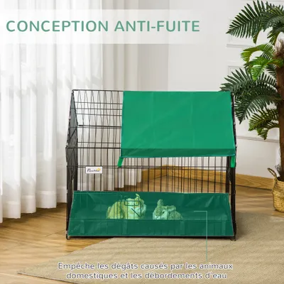 PawHut - Cage parc rongeurs bâche imperméable H.75 cm - vert