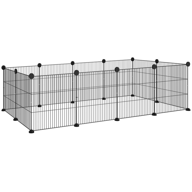 PawHut - cage parc animaux H.35 cm - noir