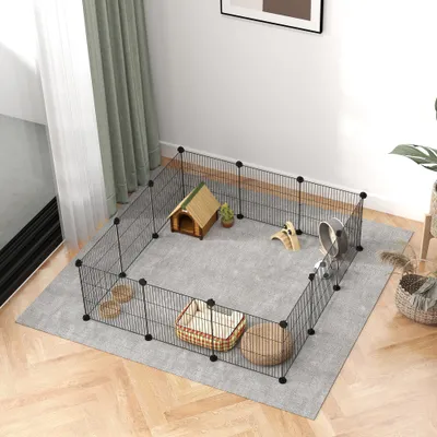 PawHut - cage parc animaux H.35 cm - noir PawHut - cage parc animaux H.35 cm - noir