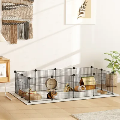 PawHut - cage parc animaux H.35 cm - noir PawHut - cage parc animaux H.35 cm - noir