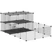 PawHut - cage rongeurs modulable 2 étages H.70 cm - noir