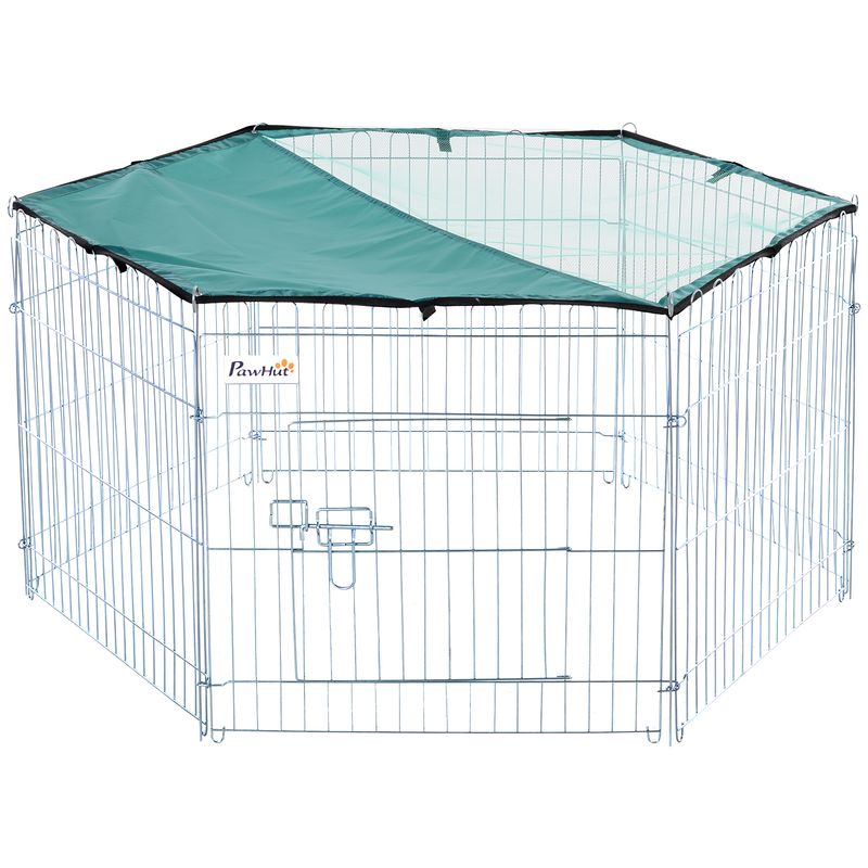PawHut - parc modulable pour chiens H.60 cm - Argent