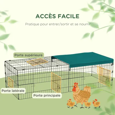 PawHut - Parc modulable avec bâche H.50 cm - vert