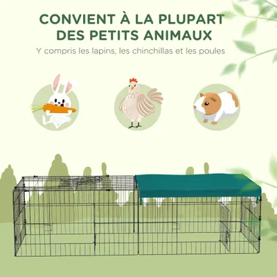 PawHut - Parc modulable avec bâche H.50 cm - vert