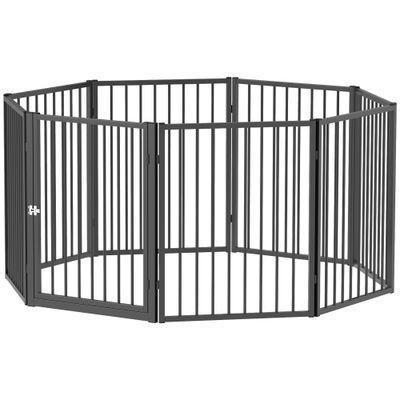 PawHut - parc chien modulable pliable porte verrouillable H.76 cm - noir