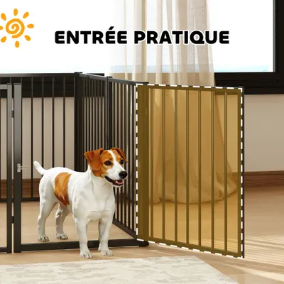 PawHut - parc chien modulable pliable porte verrouillable H.76 cm - noir PawHut - parc chien modulable pliable porte verrouillable H.76 cm - noir
