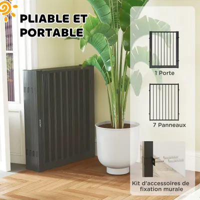 PawHut - parc chien modulable pliable porte verrouillable H.76 cm - noir PawHut - parc chien modulable pliable porte verrouillable H.76 cm - noir