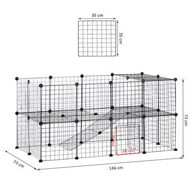 PawHut - parc enclos modulable 2 niveaux