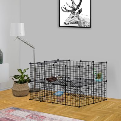 PawHut - parc enclos modulable 2 niveaux
