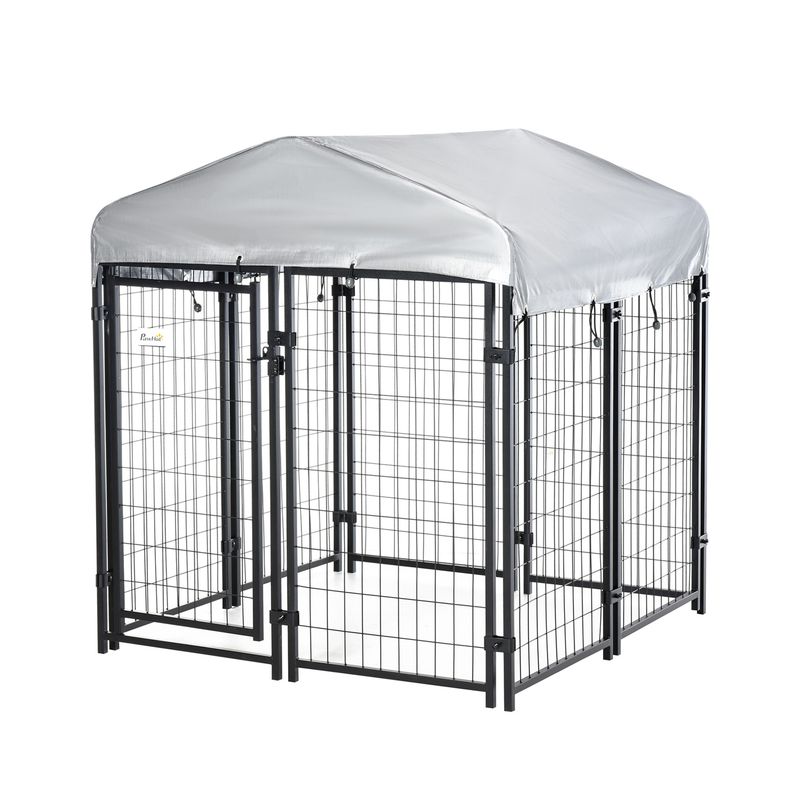 PawHut - Chenil couvert verrouillable H.138 cm - Noir