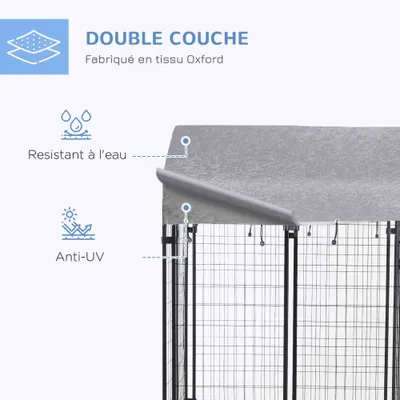 PawHut - Chenil couvert verrouillable H.138 cm - Noir PawHut - Chenil couvert verrouillable H.138 cm - Noir
