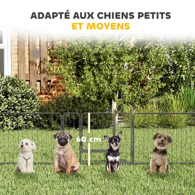 PawHut - Enclos modulable 2 portes - noi PawHut - Enclos modulable 2 portes - noi