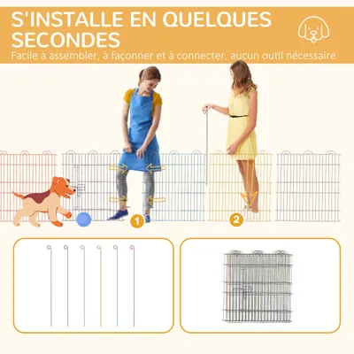 PawHut - parc chien modulable 6 panneaux H.60 cm - multicolore
