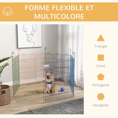 PawHut - parc chien modulable 6 panneaux H.60 cm - multicolore