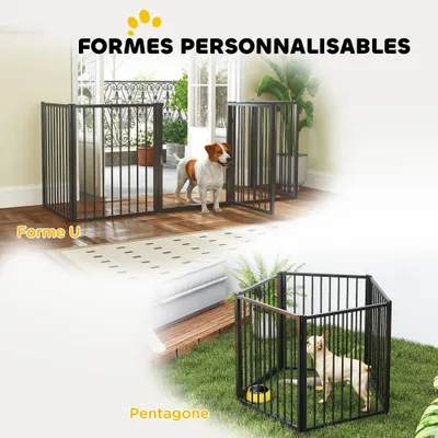 PawHut - enclos chien modulable verrouillable H.76 cm - noir PawHut - enclos chien modulable verrouillable H.76 cm - noir