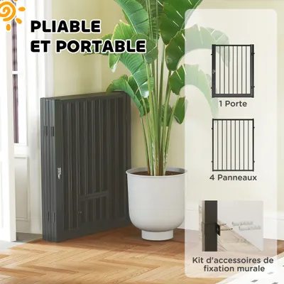 PawHut - enclos chien modulable verrouillable H.76 cm - noir PawHut - enclos chien modulable verrouillable H.76 cm - noir