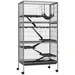 PawHut - Cage Rongeurs Multi-Équipement H.159 cm - Gris