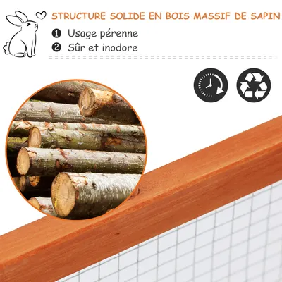 PawHut - clapier lapins pliable - H.48 cm - naturel