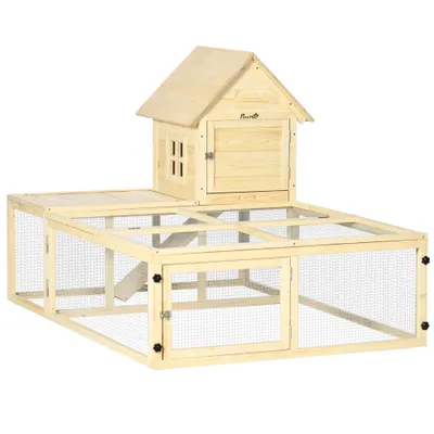 PawHut - Clapier lapin multi-équipement H.97 cm