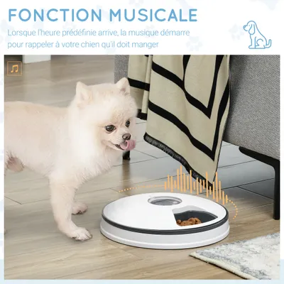 PawHut - Distributeur auto programmable 6C H.7.2 cm - blanc PawHut - Distributeur auto programmable 6C H.7.2 cm - blanc