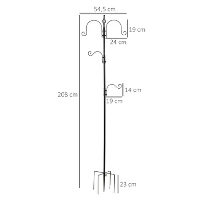 PawHut - mangeoire oiseaux multi-équipement H.208 cm - gris