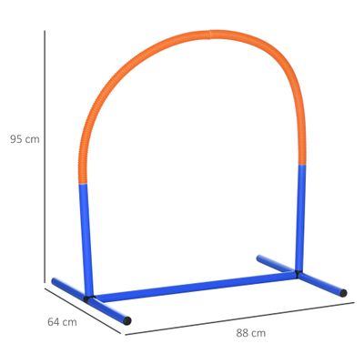 PawHut - Kit d'agilité chien 4 arcs sac de transport orange bleu