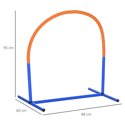 PawHut - Kit d'agilité chien 4 arcs sac de transport orange bleu